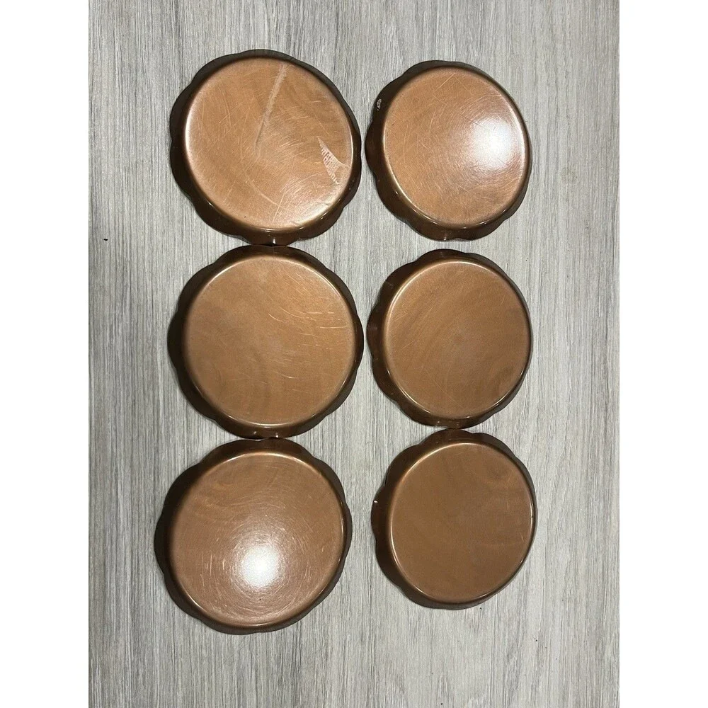 Vintage The Jewel Box coaster set of 6- Plastic Copper Color (not real copper)
